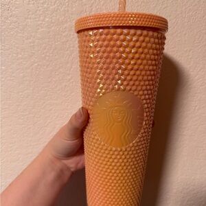 Starbucks Fall 2022 Orange Pearl Studded Tumbler